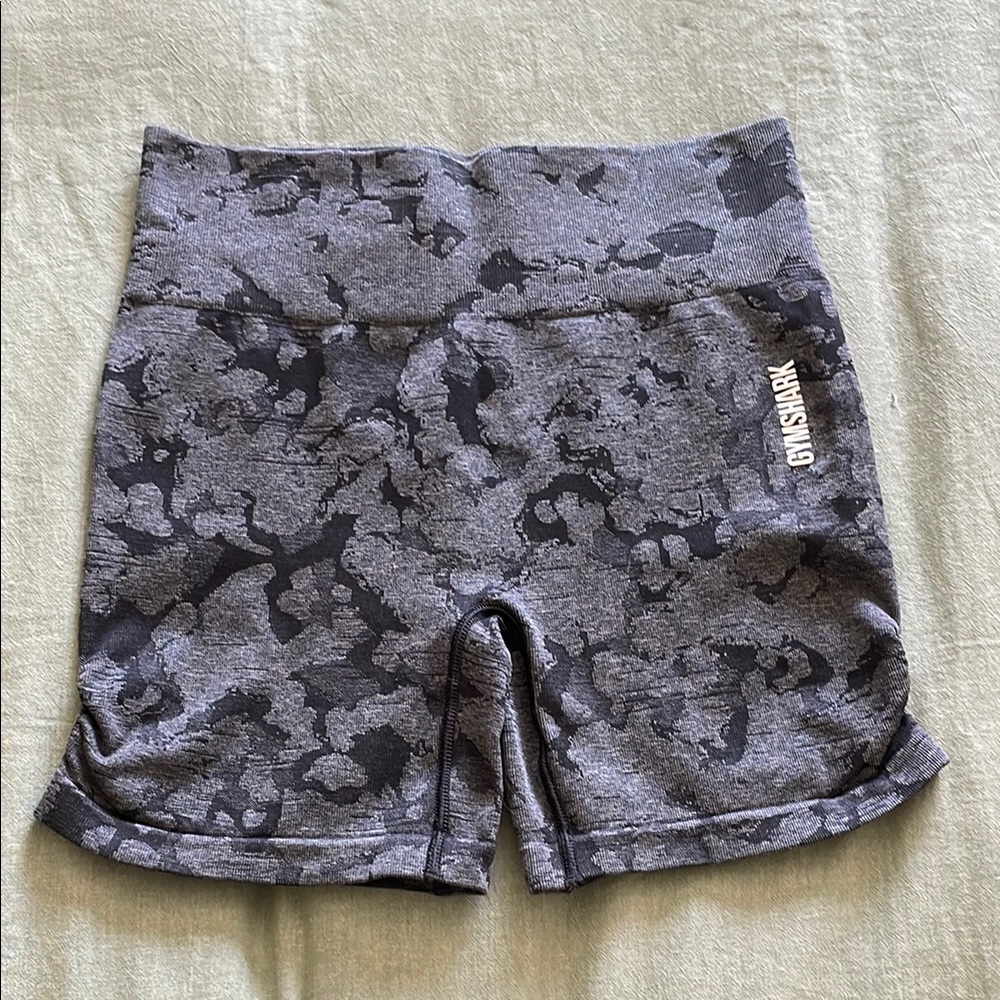 Gymshark Gray and Black Shorts Seamless Camo